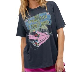 Daydreamer Black Graphic Tee with Pink Car Print
